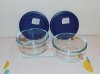 2 Pyrex 7200 Dish AND Microwave Safe Storage Blue Cover 2 Cup XC