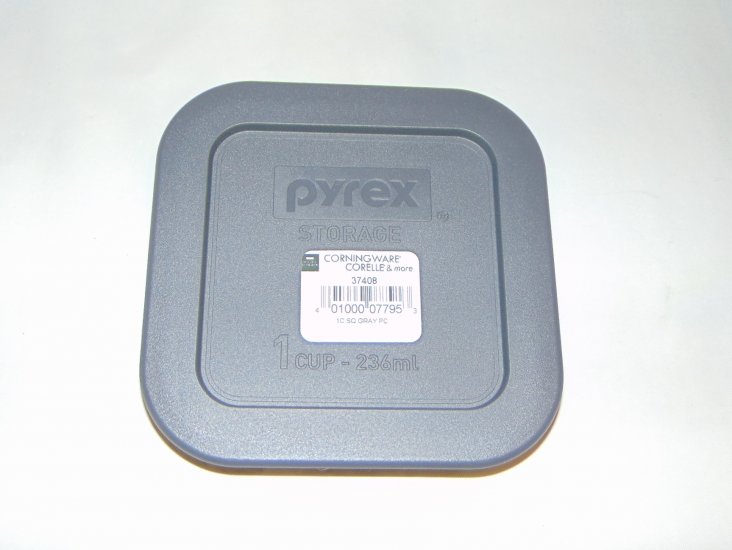 NEW Pyrex Simply Store 8701-PC Square 1 Cup Storage Lid GRAY - Click Image to Close