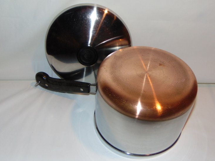 Vintage Revere Ware 1801 8 Pc Copper Bottom Cookware 3QT (3) 2QT (1) All W/  Lids