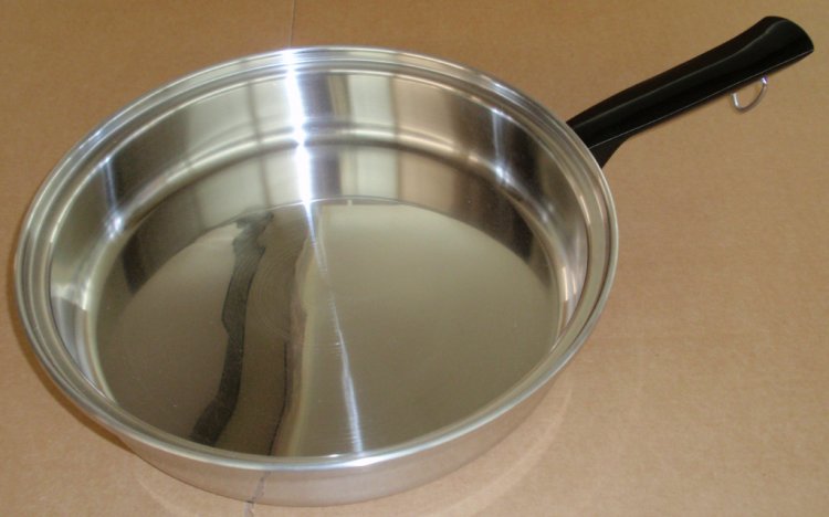 REFURBISHED Duncan Hines 3Ply Stainless Steel 12in Skillet NOLid - Click Image to Close