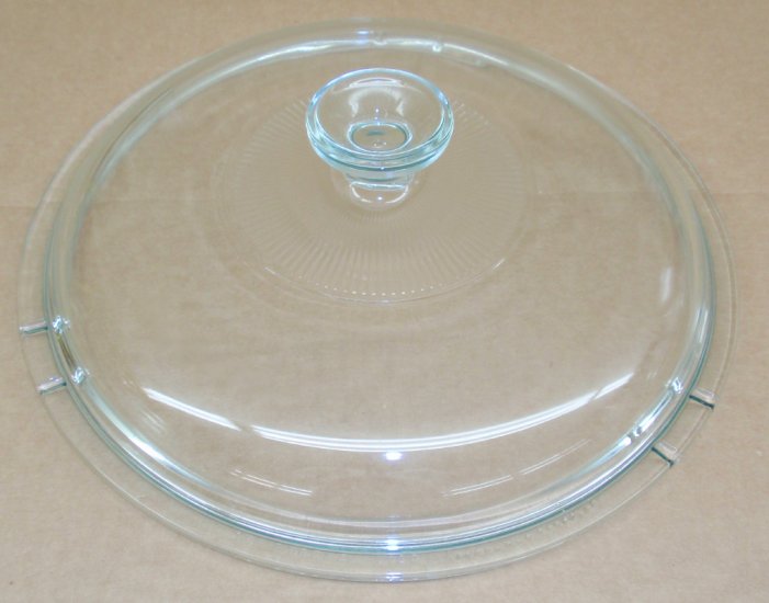 Corning Ware Pyrex Visions Skillet CLEAR GLASS V12C Lid NEW - Click Image to Close