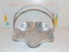 Vintage Aluminum Rose Embossed Candy Snack Tray Basket w/ Handle